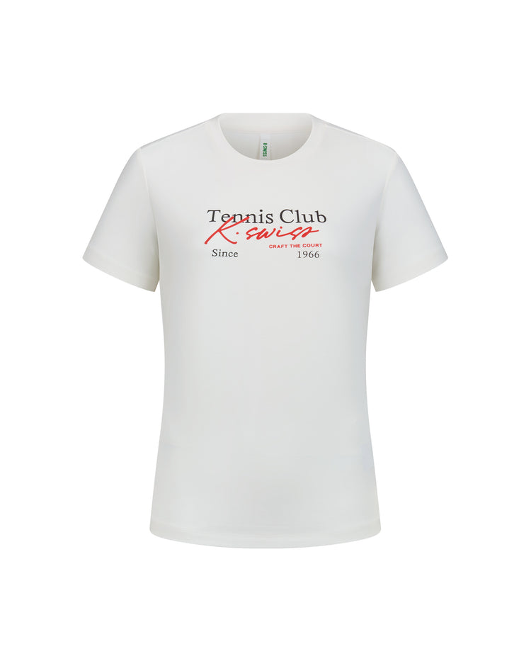 1911552-161 | WOMEN'S K-SWISS TENNIS CLUB LOGO T-SHIRT | WHITE