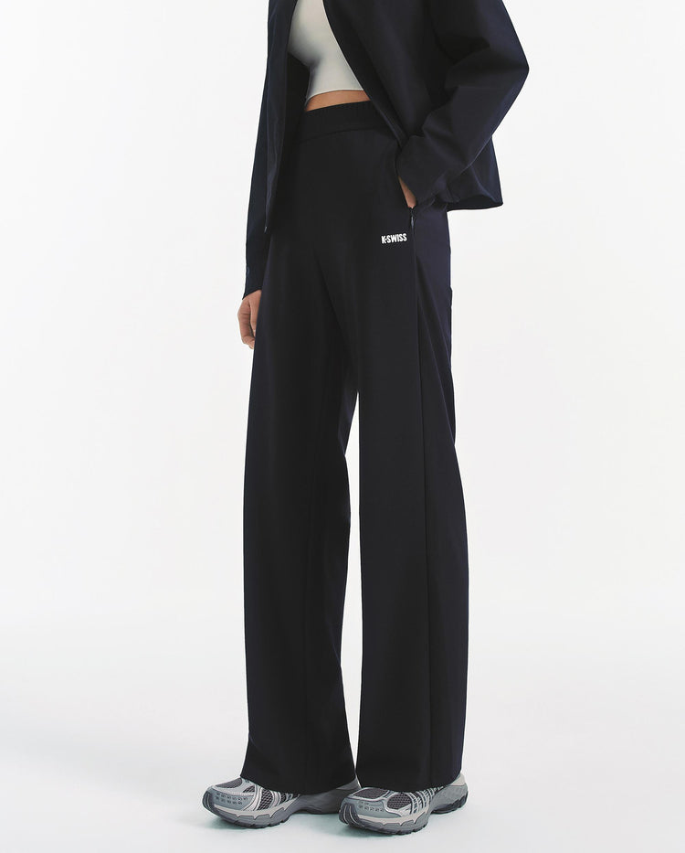 1911577-401 | WOMEN'S K-SWISS LOGO HIGH WAIST FLARED PANTS | NAVY