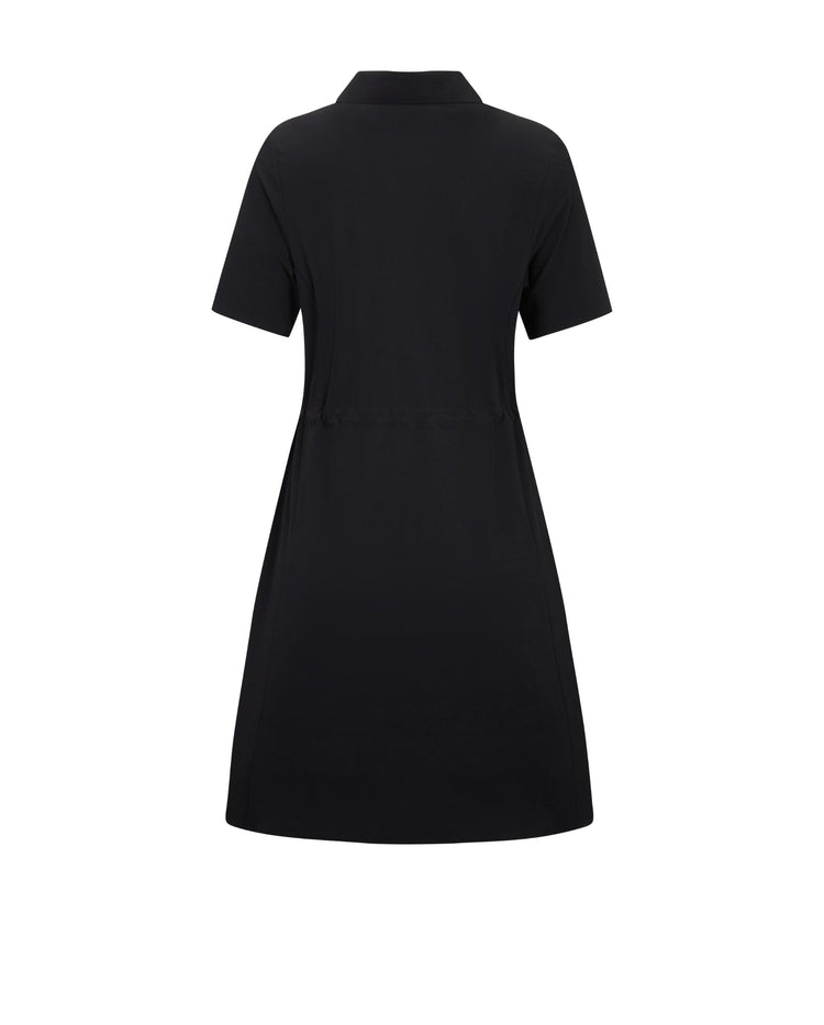 1911661-008 | WOMEN'S K-SWISS LOGO HALF-ZIP POLO DRESS | BLACK