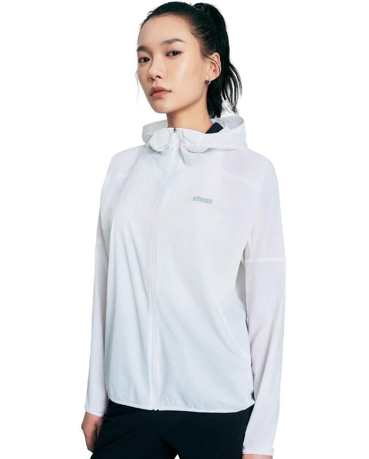 1911672-101 | WOMEN'S LOGO UPF50+ COOL FEEL HOODED JACKET | WHITE