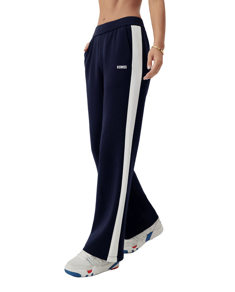 1912105-014 | WOMEN'S K-SWISS LOGO LOOSE FIT SIDE TAPED PANTS | NAVY