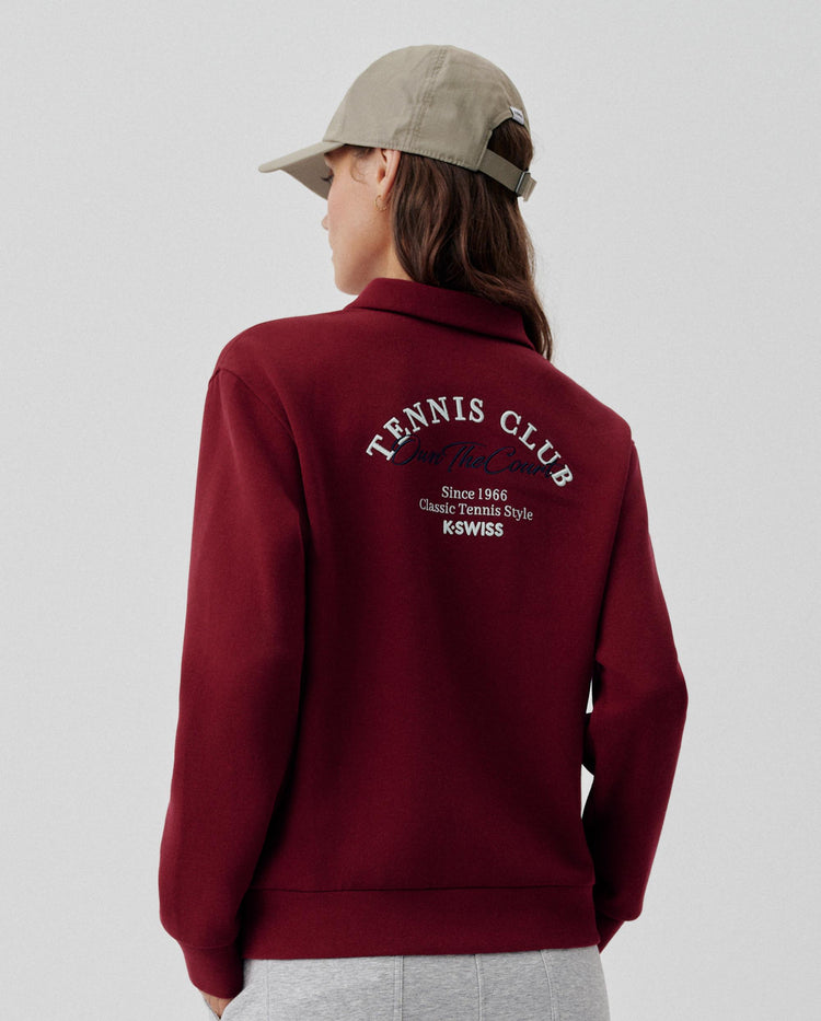 1912108-659 | WOMEN'S TENNIS CLUB LONG SLEEVES POLO SWEATSHIRT | RED