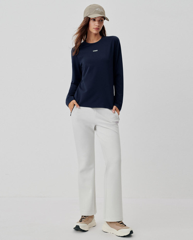 1912109-014 | WOMEN'S K-SWISS LOGO LONG SLEEVES T-SHIRT | NAVY