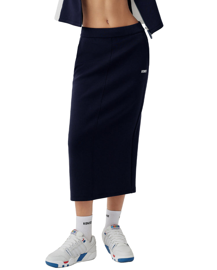 1912110-014 | WOMEN'S K-SWISS LOGO MIDI SKIRT | NAVY