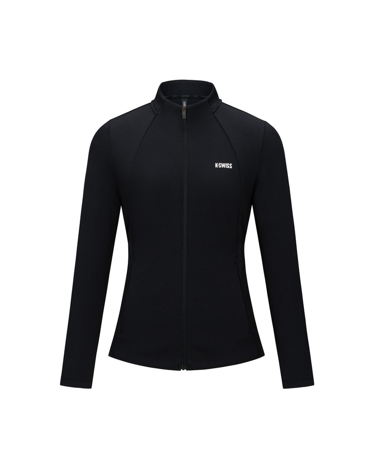 1912112-008 | WOMEN'S K-SWISS LOGO STAND COLLAR JACKET | BLACK