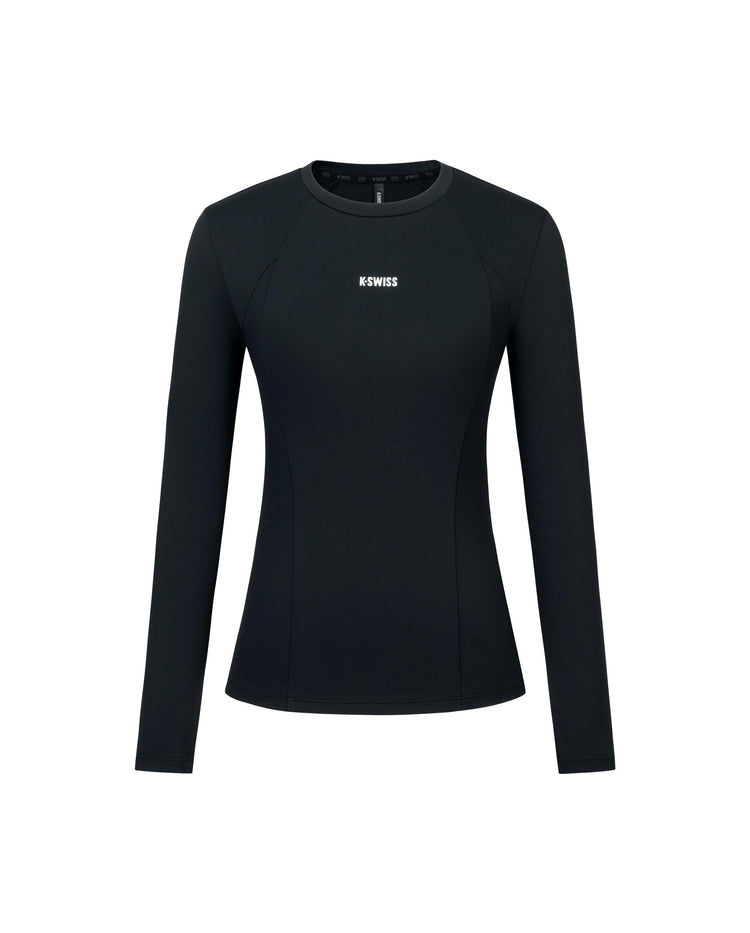 1912115-008 | WOMEN'S K-SWISS LOGO LONG SLEEVES T-SHIRT | BLACK