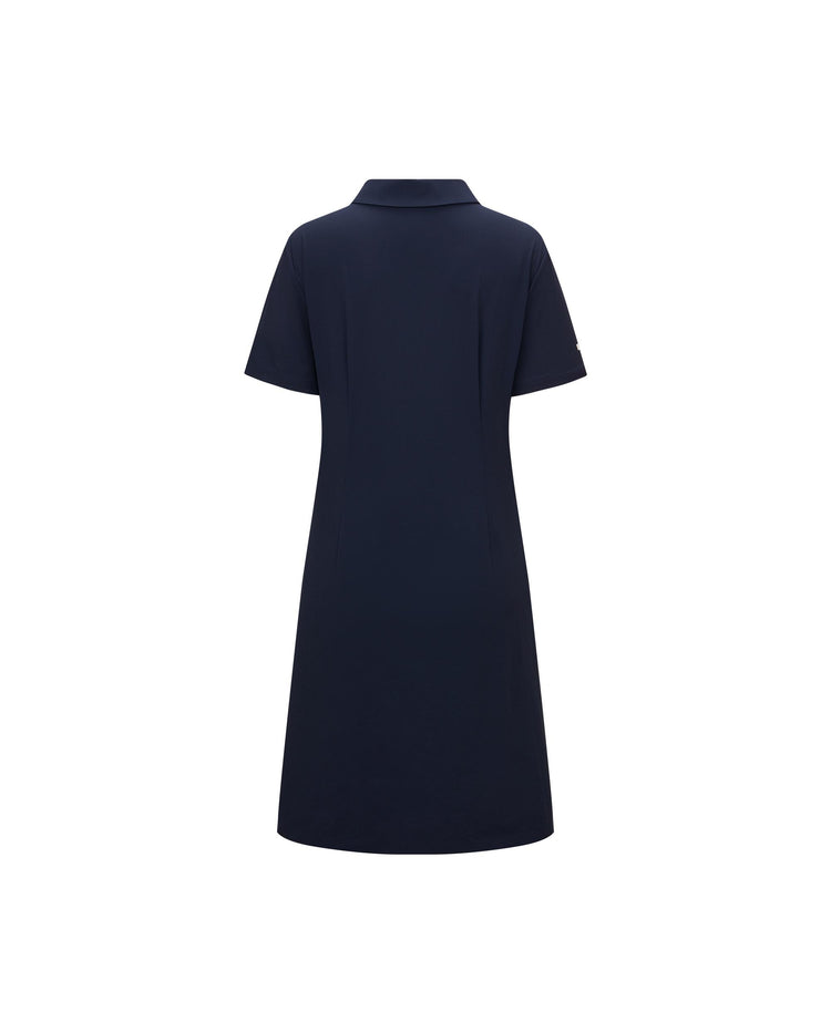 1912120-014 | WOMEN'S LOGO HALF-ZIP TENNIS POLO DRESS | NAVY