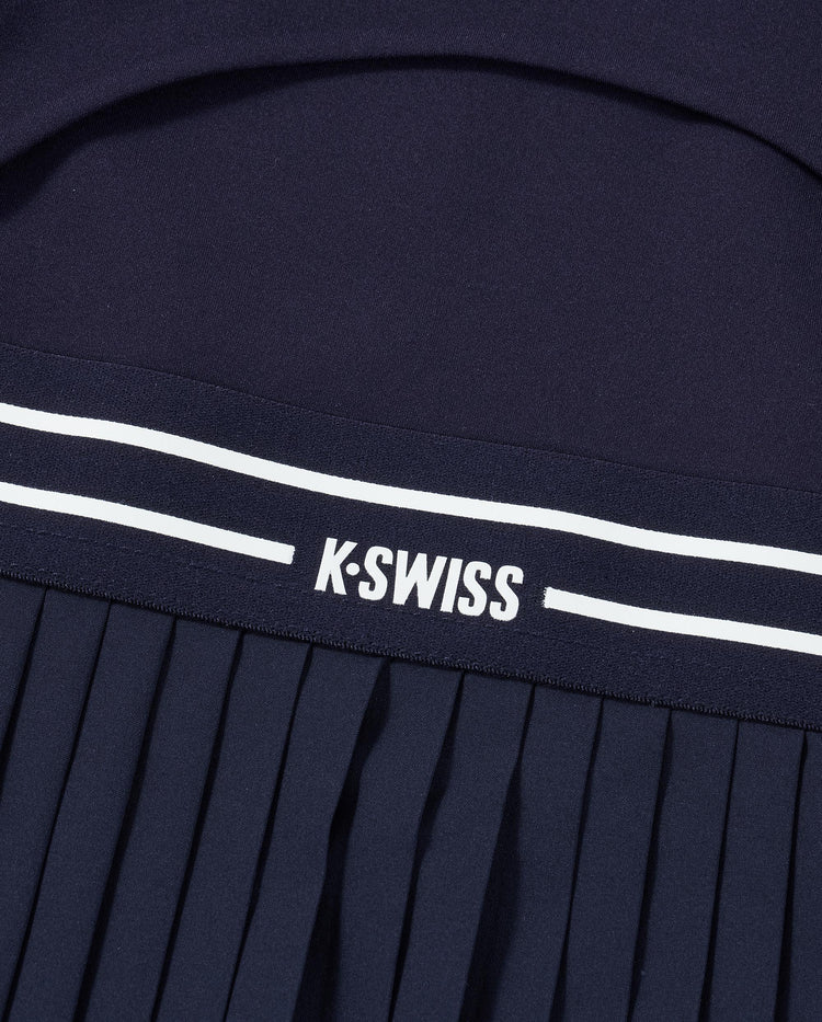 1912130-499 | WOMEN'S K-SWISS LOGO HALF-ZIP TENNIS DRESS | NVY01