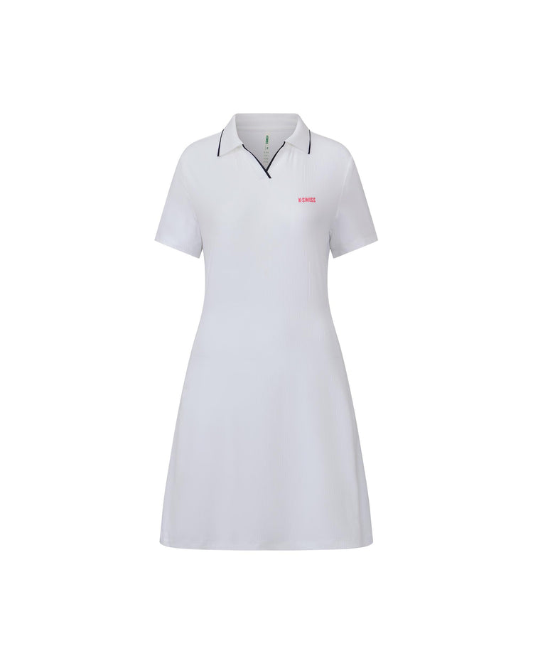 1912131-101 | WOMEN'S K-SWISS LOGO TENNIS POLO DRESS | WHITE