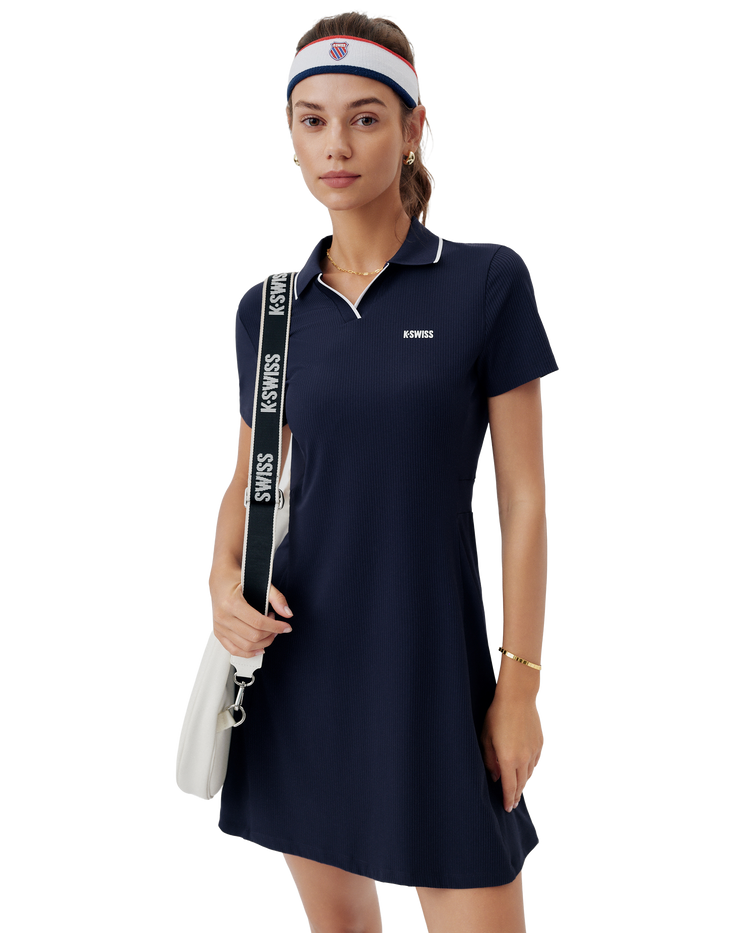 1912131-499 | WOMEN'S K-SWISS LOGO TENNIS POLO DRESS | NAVY