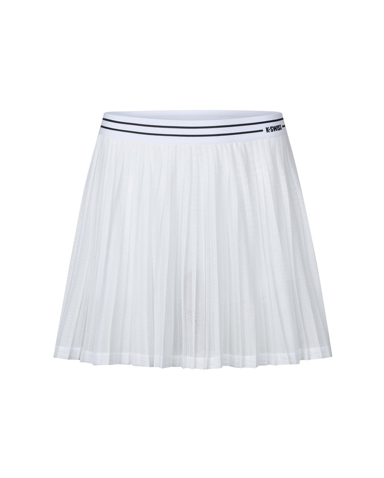 1912136-101 | WOMEN'S MESH PLEATED SKIRT | WHITE