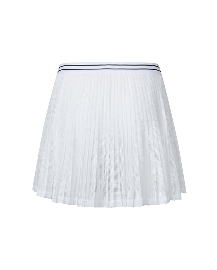 1912136-101 | WOMEN'S MESH PLEATED SKIRT | WHITE