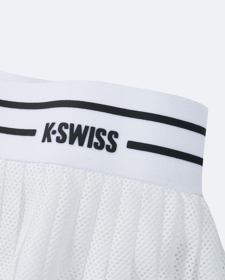 1912136-101 | WOMEN'S MESH PLEATED SKIRT | WHITE