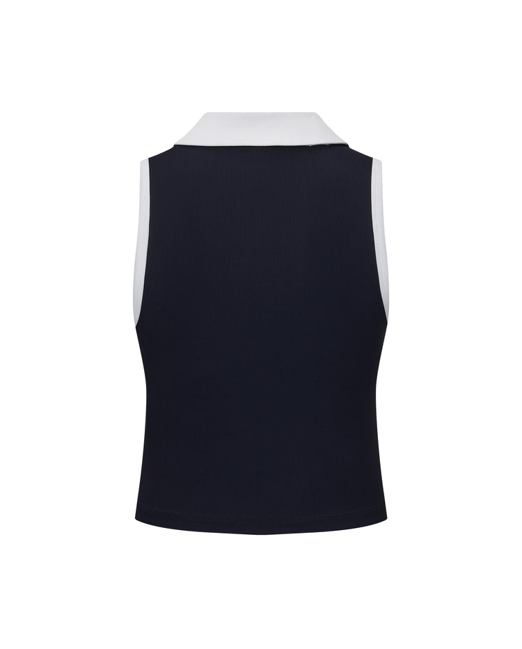 1912138-499 | WOMEN'S LOGO COLOR BLOCKS POLO TENNIS TANK TOP | NAVY