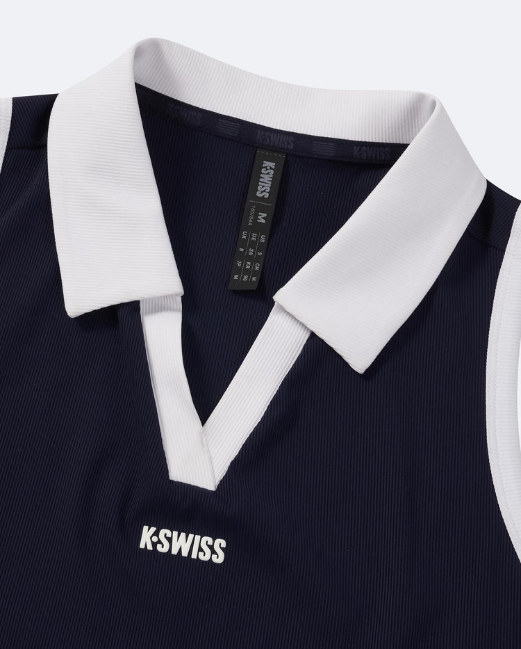 1912138-499 | WOMEN'S LOGO COLOR BLOCKS POLO TENNIS TANK TOP | NAVY