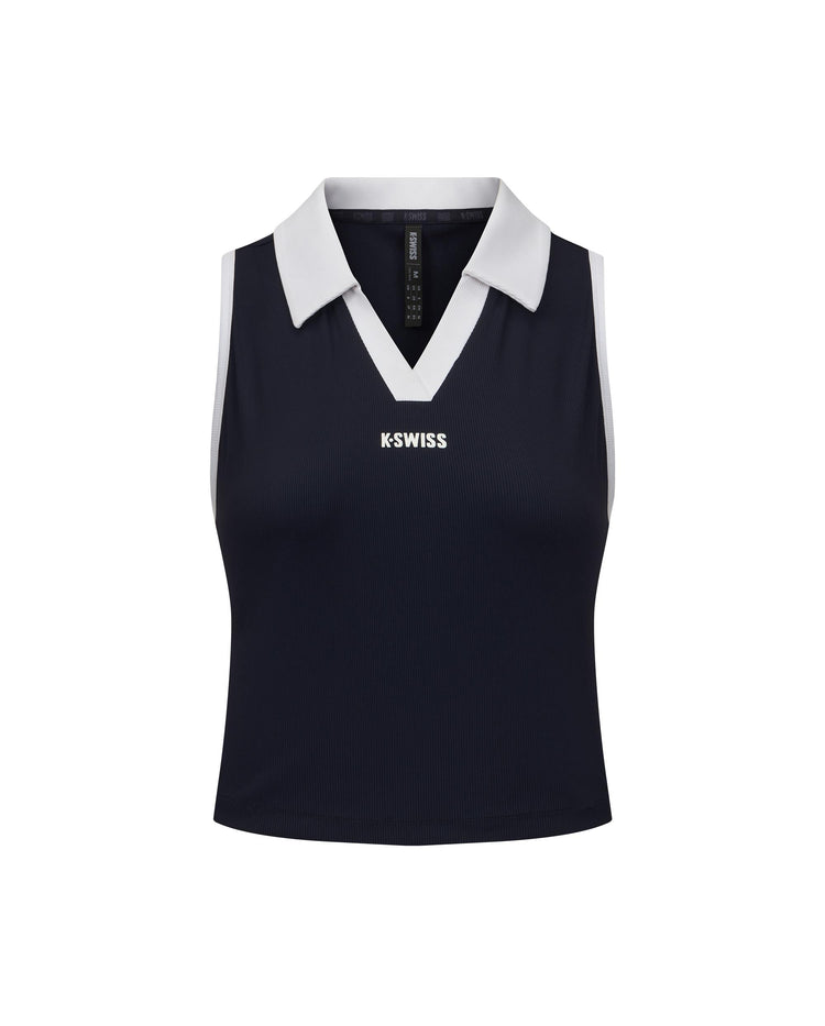 1912138-499 | WOMEN'S LOGO COLOR BLOCKS POLO TENNIS TANK TOP | NAVY