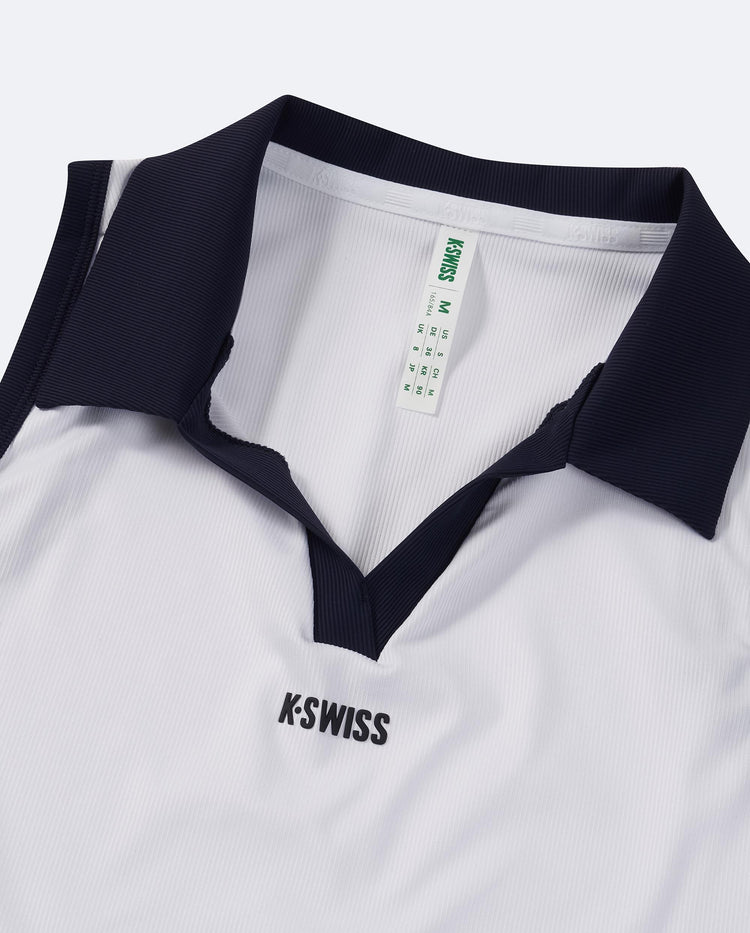 1912140-101 | WOMEN'S LOGO COLOR BLOCKS POLO TENNIS TANK TOP | WHITE