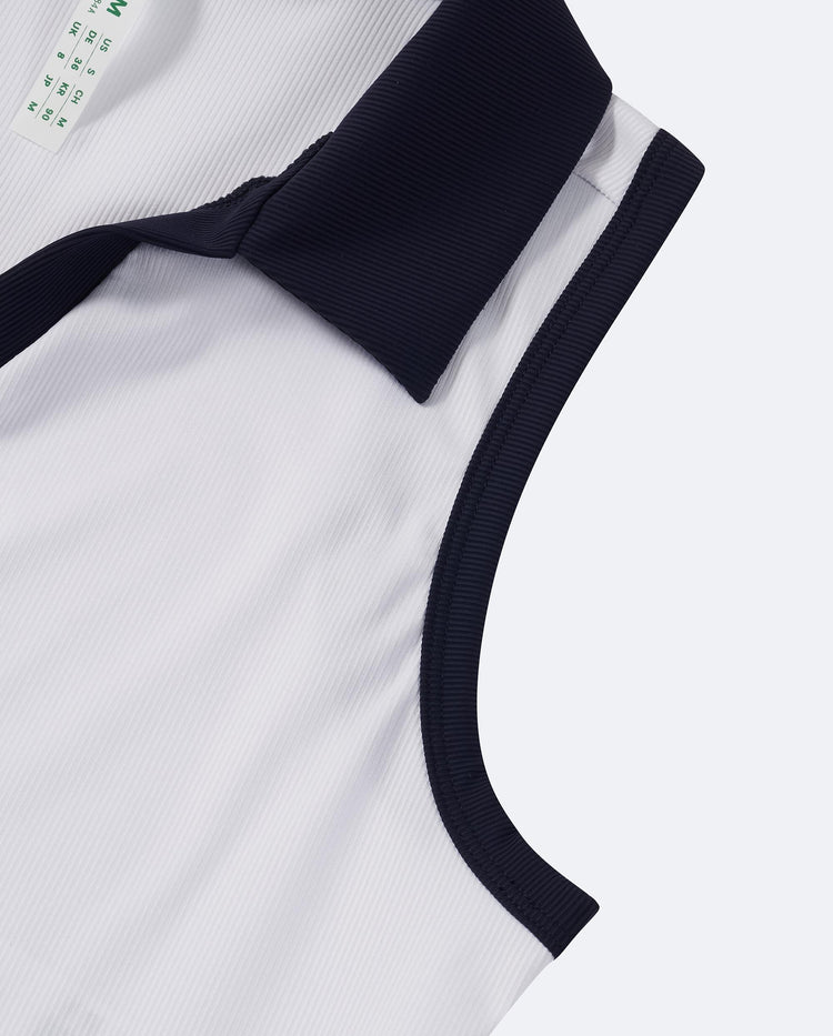 1912140-101 | WOMEN'S LOGO COLOR BLOCKS POLO TENNIS TANK TOP | WHITE