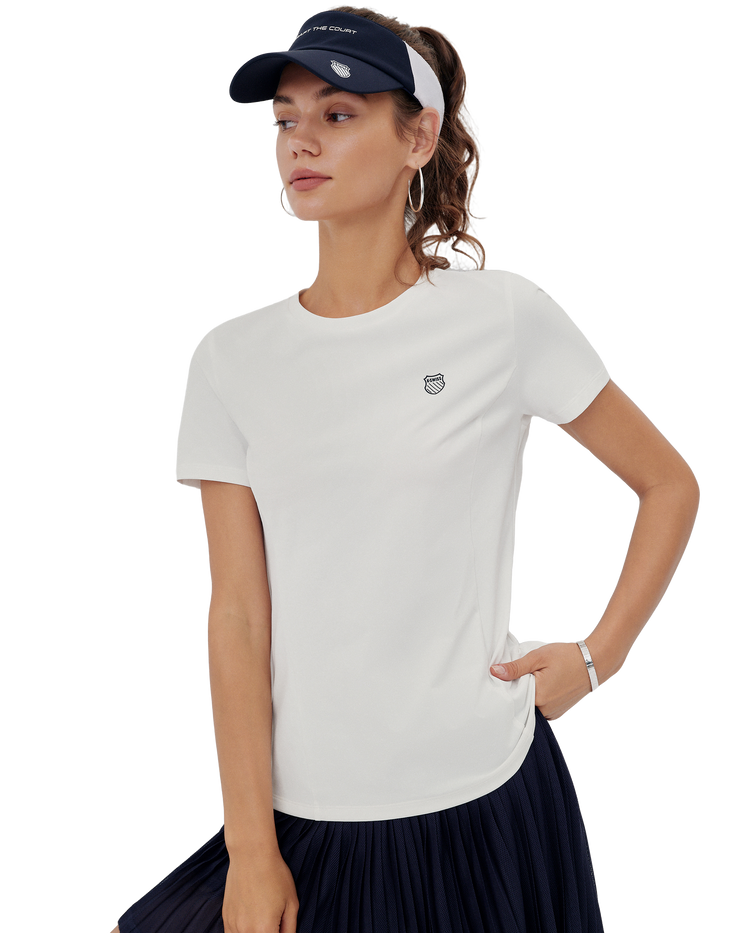 1912141-101 | WOMEN'S LOGO UPF50+ SWEAT ABSORB QUICK-DRY T-SHIRT | WHITE