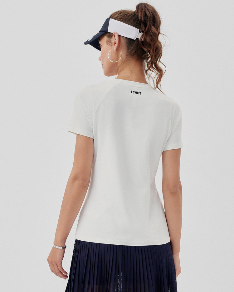 1912141-101 | WOMEN'S LOGO UPF50+ SWEAT ABSORB QUICK-DRY T-SHIRT | WHITE