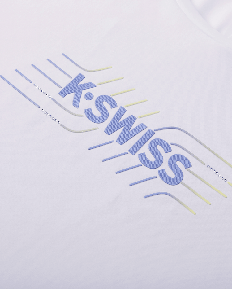 196618-100 | WOMEN'S K-SWISS LOGO SHORT SLEEVES T-SHIRT | WHITE