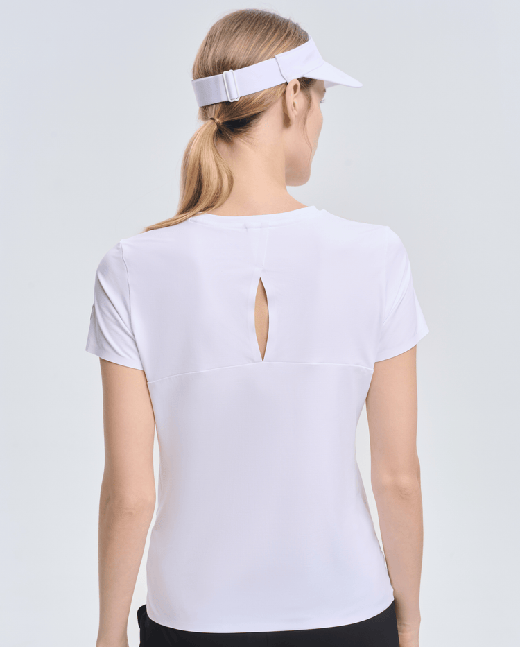 196618-100 | WOMEN'S K-SWISS LOGO SHORT SLEEVES T-SHIRT | WHITE