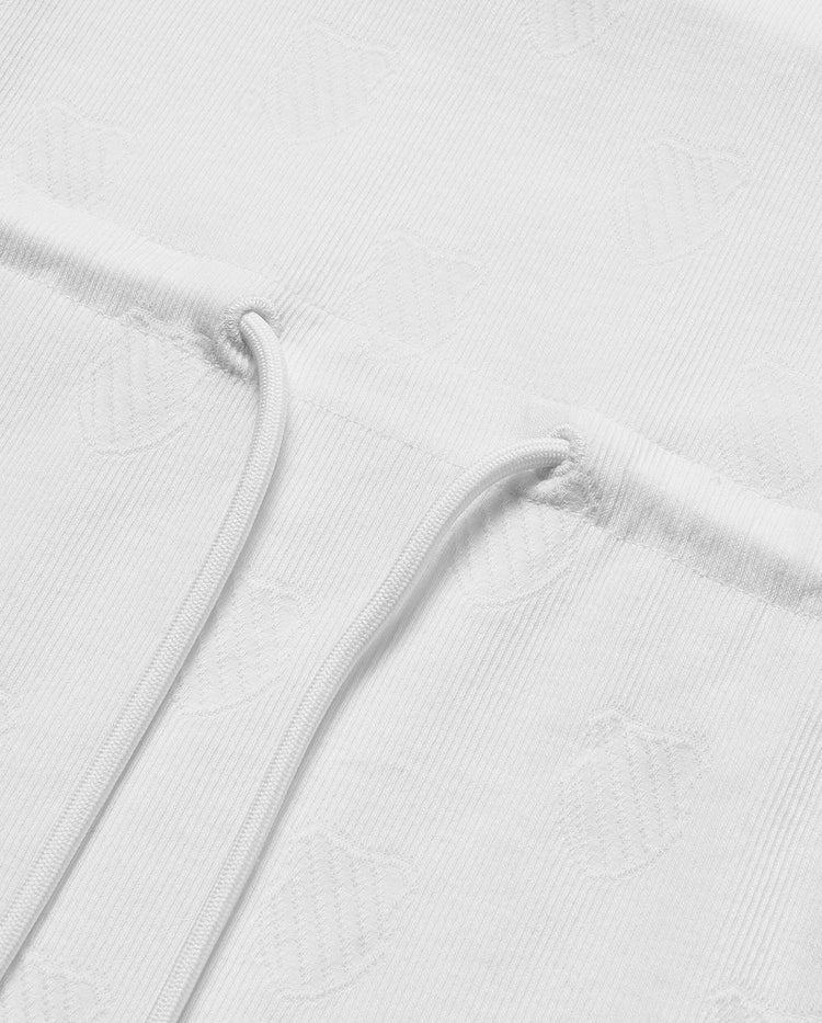 197189-100 | WOMEN'S ALL-OVER LOGO COLOR BLOCKS POLO DRESS | WHITE