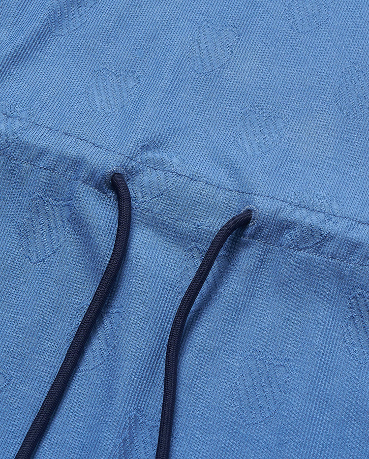 197189-401 | WOMEN'S ALL-OVER LOGO COLOR BLOCKS POLO DRESS | NAVY/WHITE