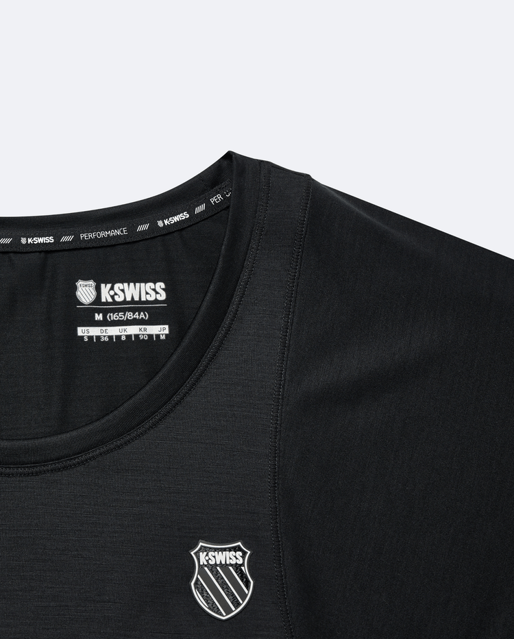 197207-008 | WOMEN'S K-SWISS LOGO SHORT SLEEVES T-SHIRT | BLACK