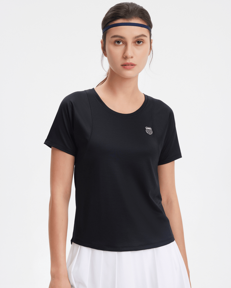 197207-008 | WOMEN'S K-SWISS LOGO SHORT SLEEVES T-SHIRT | BLACK