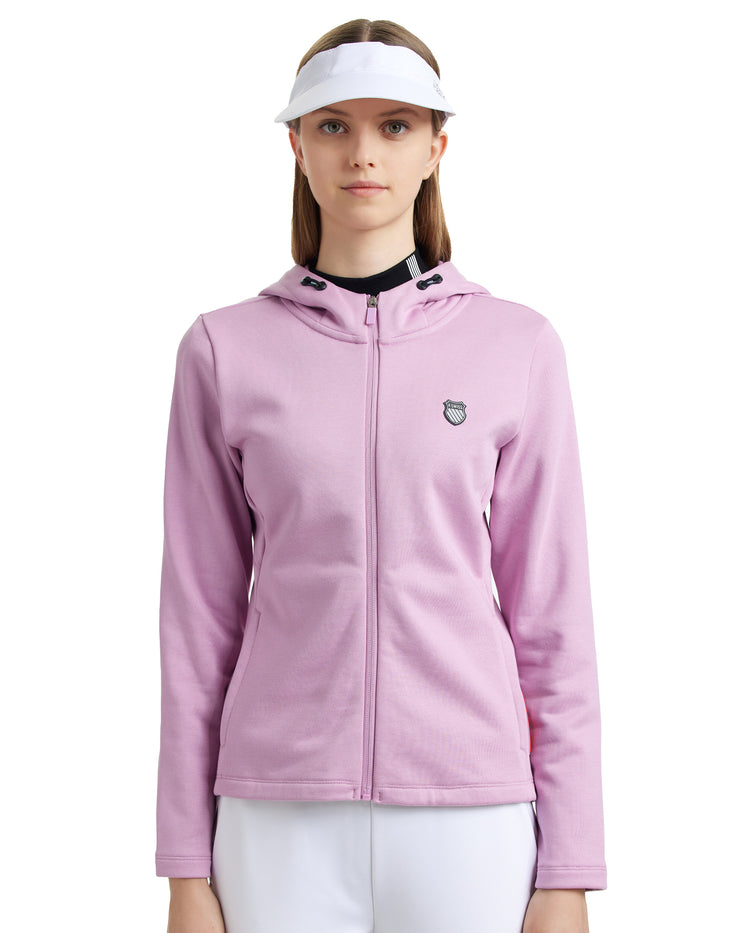 197641-550 | WOMEN'S K-SWISS LOGO HOODED JACKET | PURPLE/MISC