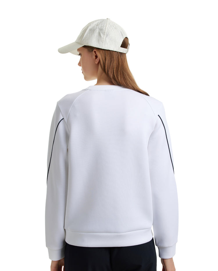 197645-100 | WOMEN'S K-SWISS LOGO STRIPED SWEATSHIRT | WHITE