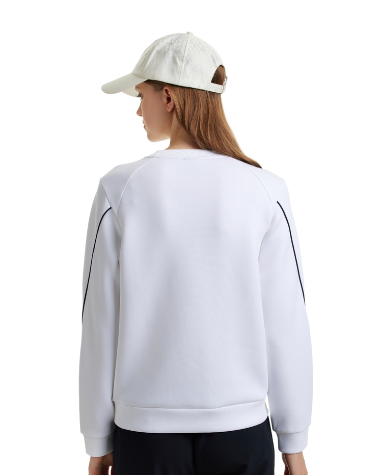 197645-100 | WOMEN'S K-SWISS LOGO STRIPED SWEATSHIRT | WHITE