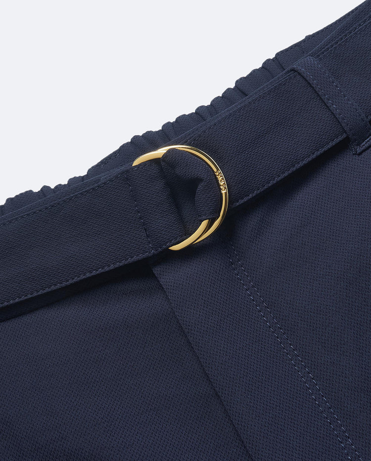 198401-495 | WOMEN'S BELTED STRAIGHT PANTS | BLUE/MISC