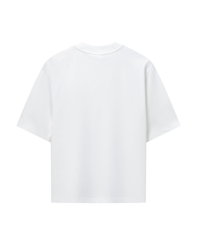 198419-101 | WOMEN'S K-SWISS LOGO DROPPED SHOULDERS T-SHIRT | WHITE/WHITE