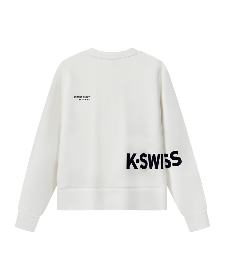 199921-115 | WOMEN'S K-SWISS LOGO CROPPED SWEATSHIRT | WHITE/SPECIAL