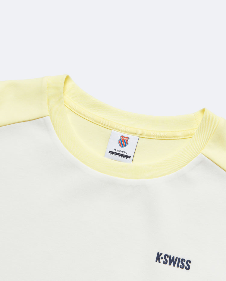 199941-138 | LOGO COLOR BLOCKS DROPPED SHOULDERS T-SHIRT | WHITE/YELLOW