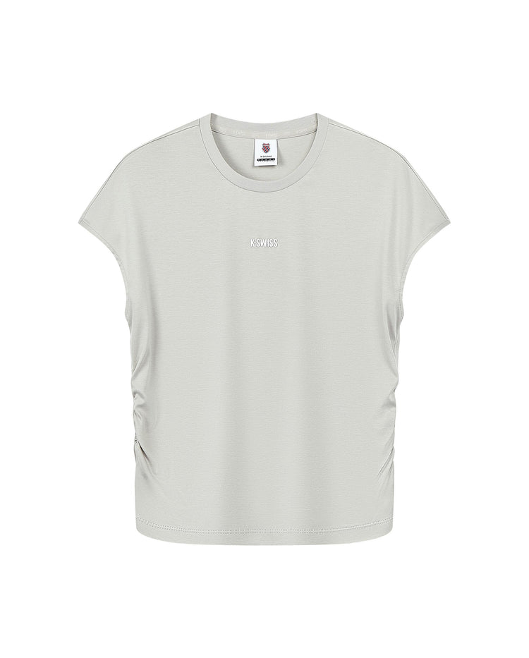 199946-089 | WOMEN'S LOGO SLIM FIT SLEEVELESS COTTON T-SHIRT | GRAY/ASST