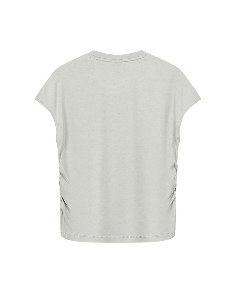 199946-089 | WOMEN'S LOGO SLIM FIT SLEEVELESS COTTON T-SHIRT | GRAY/ASST