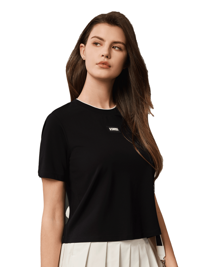 199953-008 | WOMEN'S K-SWISS LOGO T-SHIRT | BLACK