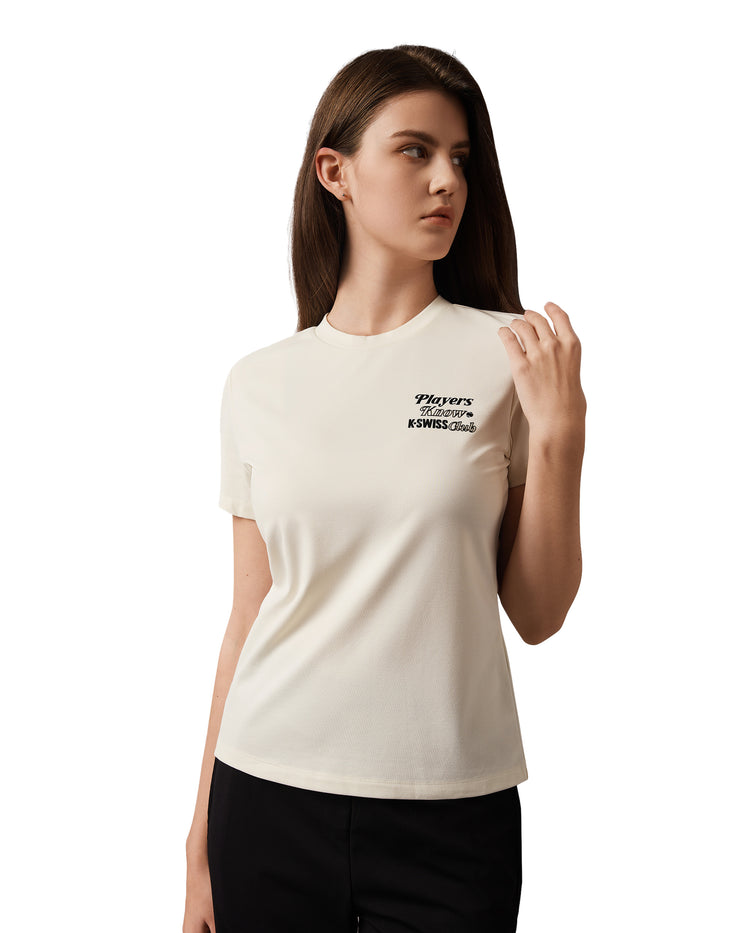 199955-115 | WOMEN'S K-SWISS CLUB LOGO T-SHIRT | WHITE/SPECIAL