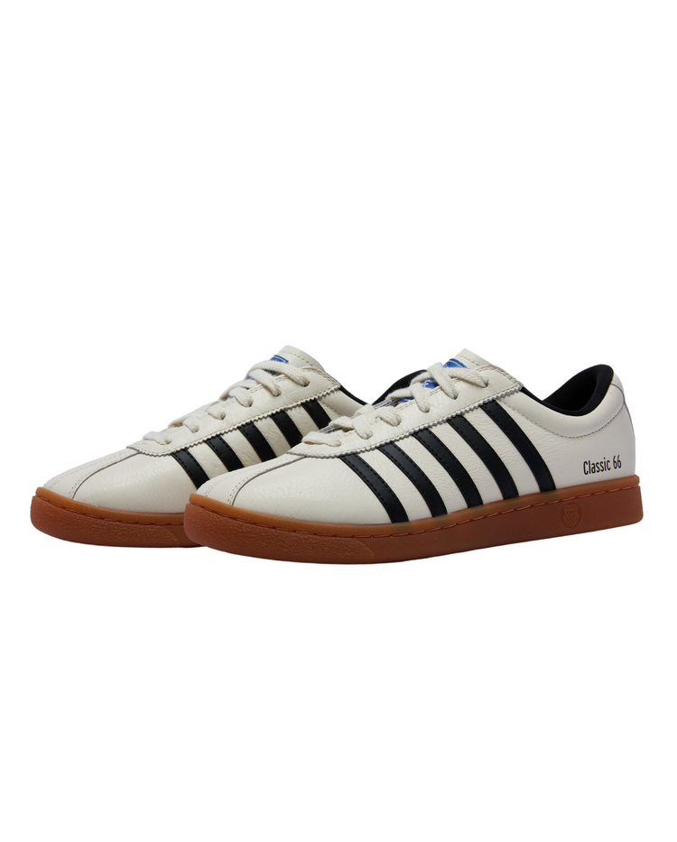 94712-114-M | WOMEN'S NEW CLASSIC 66 LEATHER SNEAKERS | TOFU/GUM/BLACK