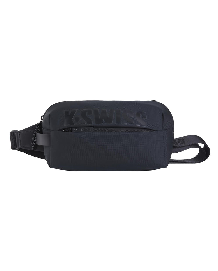 BG383-008 | UNISEX K-SWISS LOGO VERTICAL CROSSBODY BAG | BLACK
