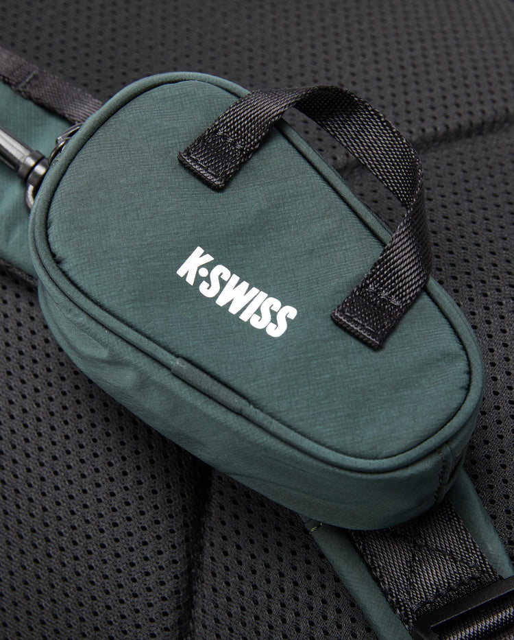BG674-304 | K-SWISS LOGO WATER REPLELLENT BACKPACK | GREEN/TURQ