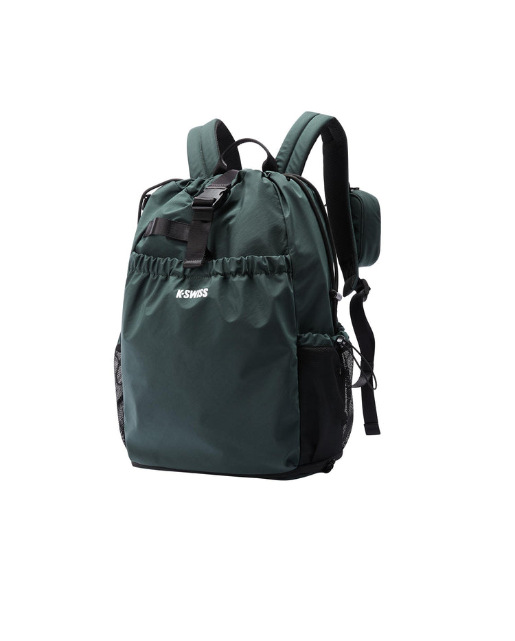 BG674-304 | K-SWISS LOGO WATER REPLELLENT BACKPACK | GREEN/TURQ