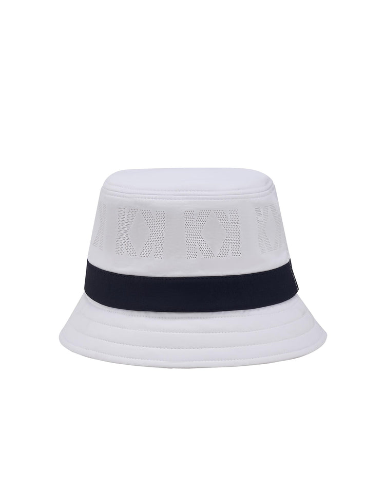 C3410-101 | UNISEX K-SWISS LOGO STRIPED BUCKET HAT | WHITE