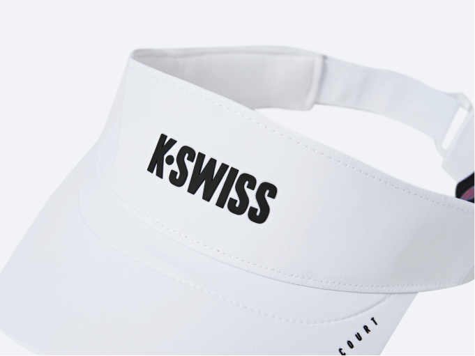 C3430-101 | K-SWISS LOGO VISOR CAP | WHITE