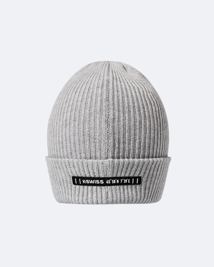 C3434-024 | K-SWISS LOGO BEANIE | GRAY/RED