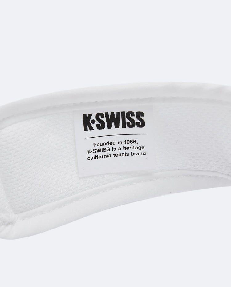 C3554-101 | K-SWISS LOGO COLOR BLOCKS VISOR CAP | WHITE/WHITE