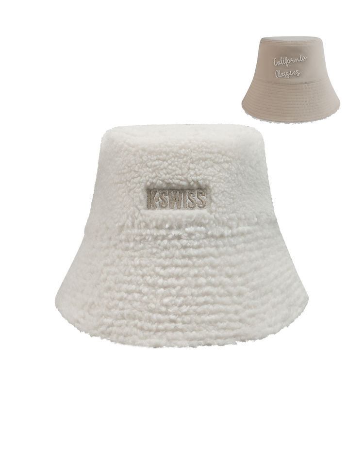 C3561-967 | K-SWISS LOGO TEDDY FLEECE REVERSIBLE HAT | HOT CORAL
